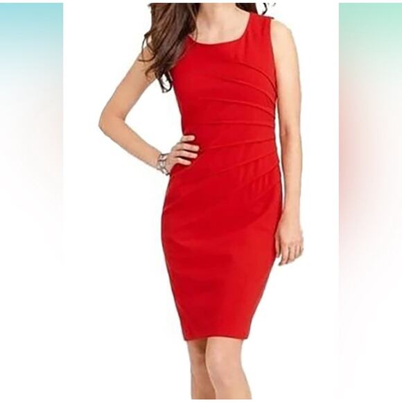 Calvin Klein Red SunBurst Sleeveless Sheath Dress Size XL - Picture 1 of 8